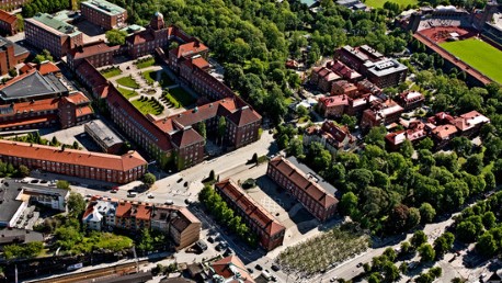 Flygfoto över KTH, Stockholm.
